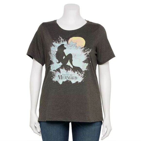 Disney's The Little Mermaid Ariel Plus Size Splash Graphic Tee 1X - Picture 1 of 5